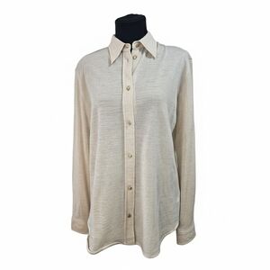 Escada Sport Women’s Blouse, Sz 40, White Soft New Wool Twill 80’s